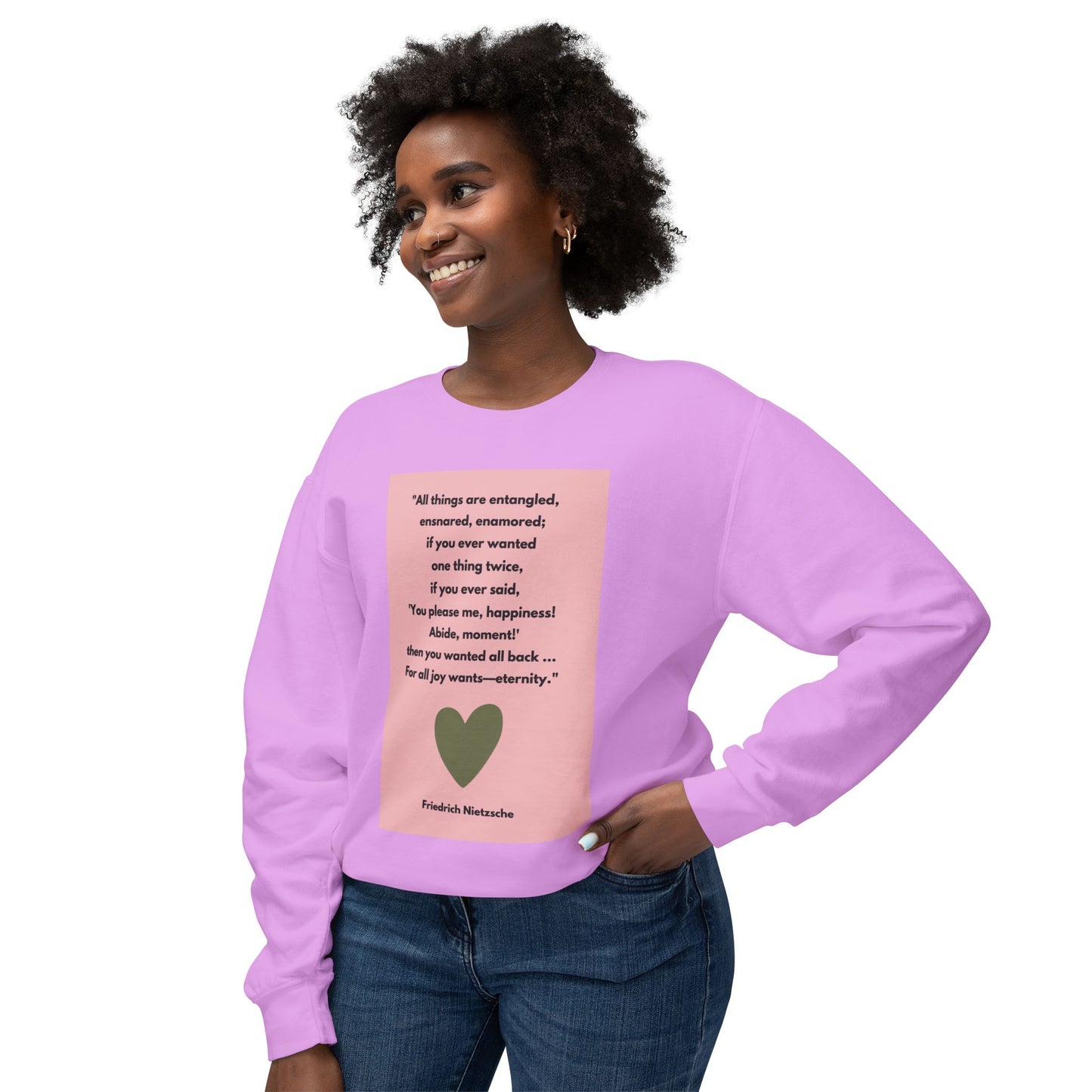 Amor Fati - For All Joy Wants Eternity - Cozy Ring-Spun Sweatshirt For Brooding Existentialists