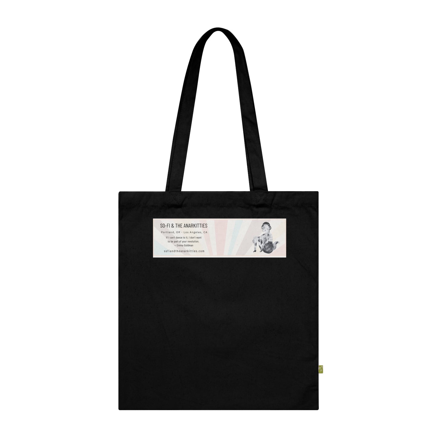 Les Halles Kitties - Black Organic Canvas Tote Bag for the Revolution