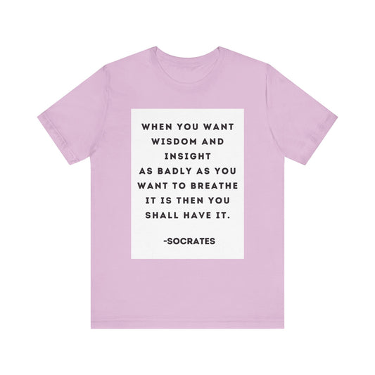 Socrates - Wisdom - Cozy, Slinky Light-Weight Ring-Spun Jersey Tee for Rest and Contemplation