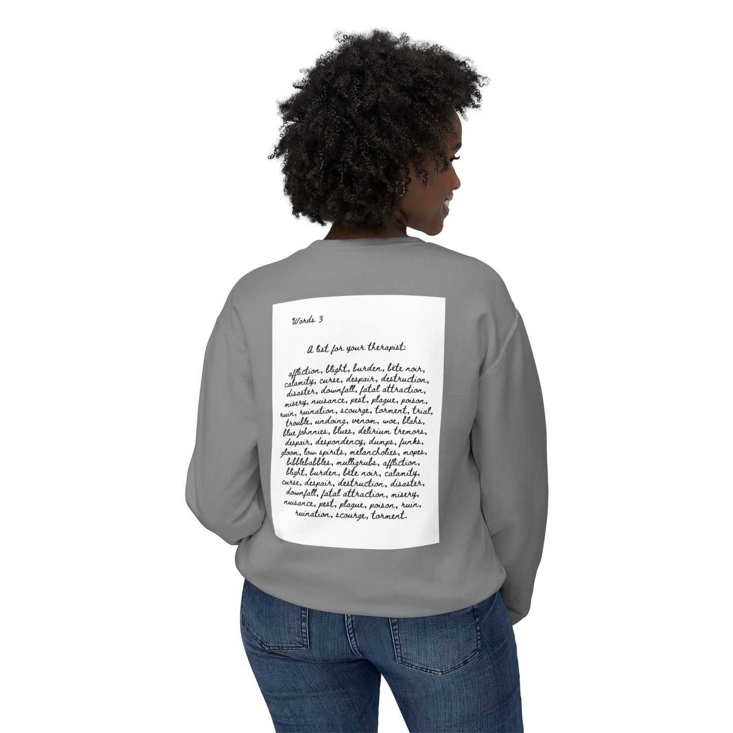 Dark Squiggles & Prose 3 by R. Gallay - Cozy Unisex Crewneck Sweatshirt For Days of Ennui