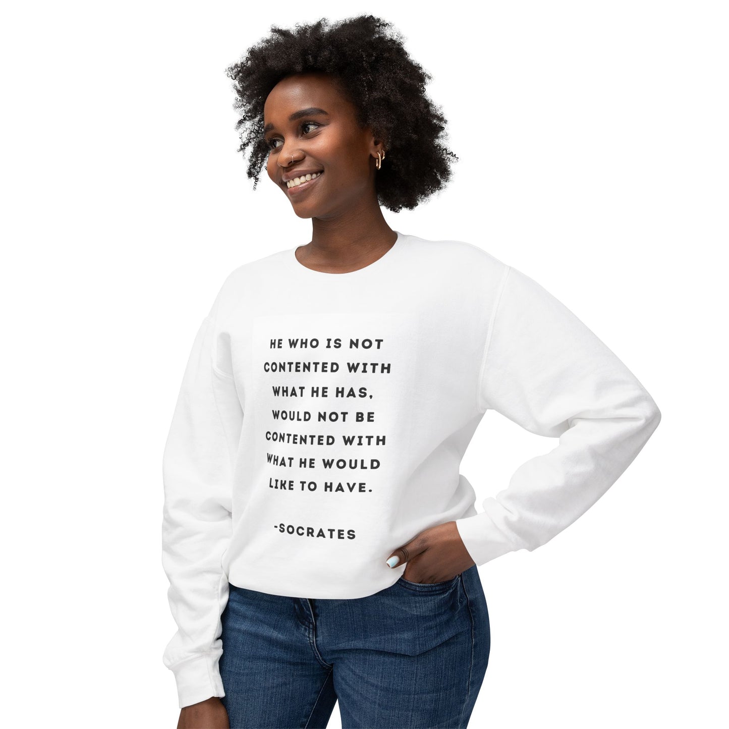 Socrates - Contentment - Cozy Ring-Spun Sweatshirt For Suffragettes