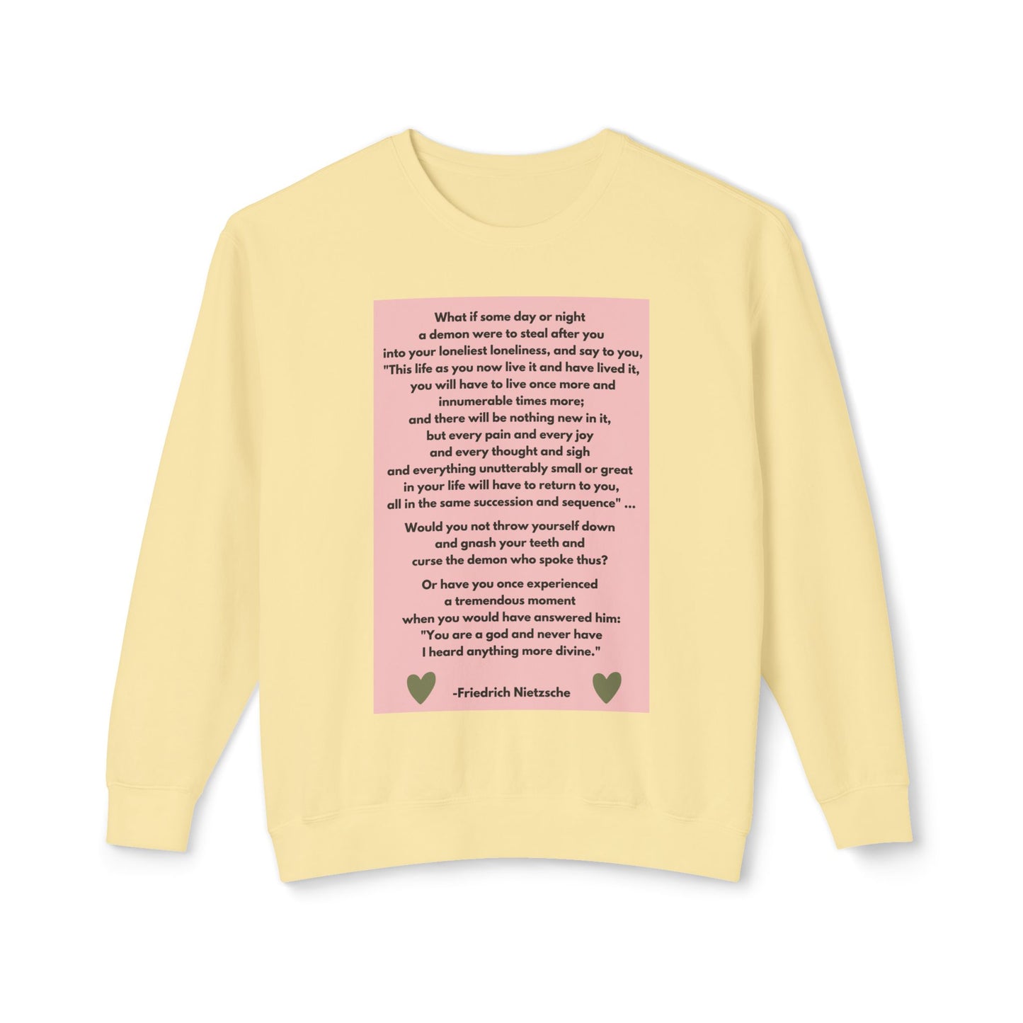 Amor Fati - Never Have I Heard Anything More Divine -  Cozy Ring-Spun Sweatshirt For Brooding Existentialists