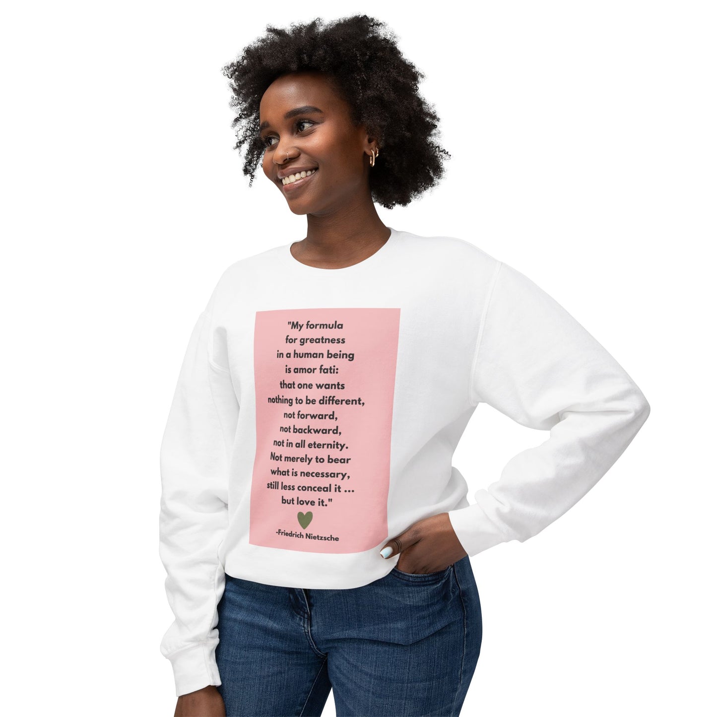 Amor Fati - Formula For Greatness -  Cozy Ring-Spun Sweatshirt For Brooding Existentialists