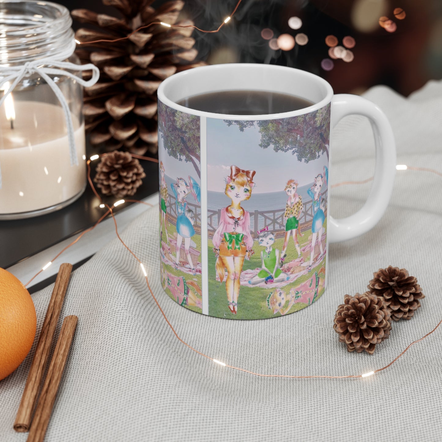 Sunday In The Park With The Anarkitties - Coffee Mug for Morning People - 11oz