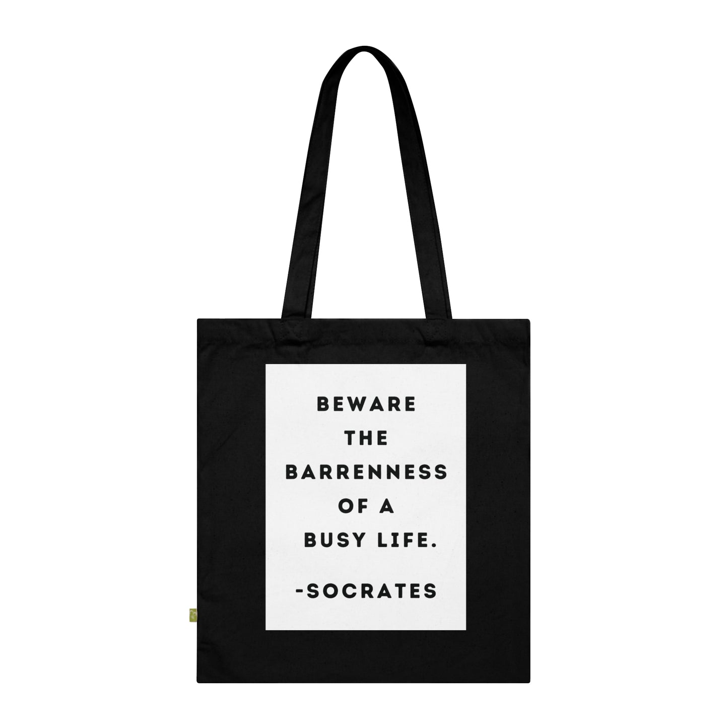 Socrates - Beware - Black Organic Canvas Tote Bag for the Revolution