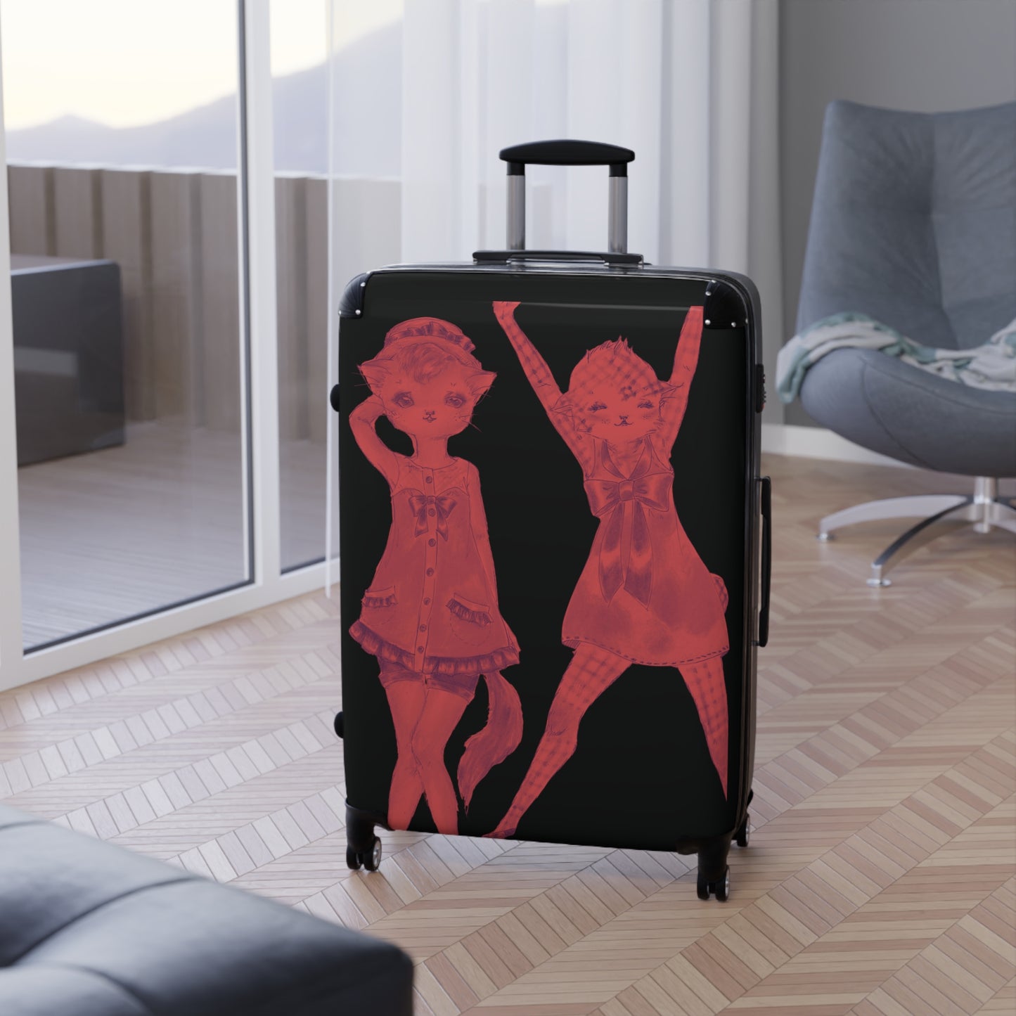 Vermillion Shimmy Kitties - Various Sizes of Suitcases & Luggage for World Travel and Domination.