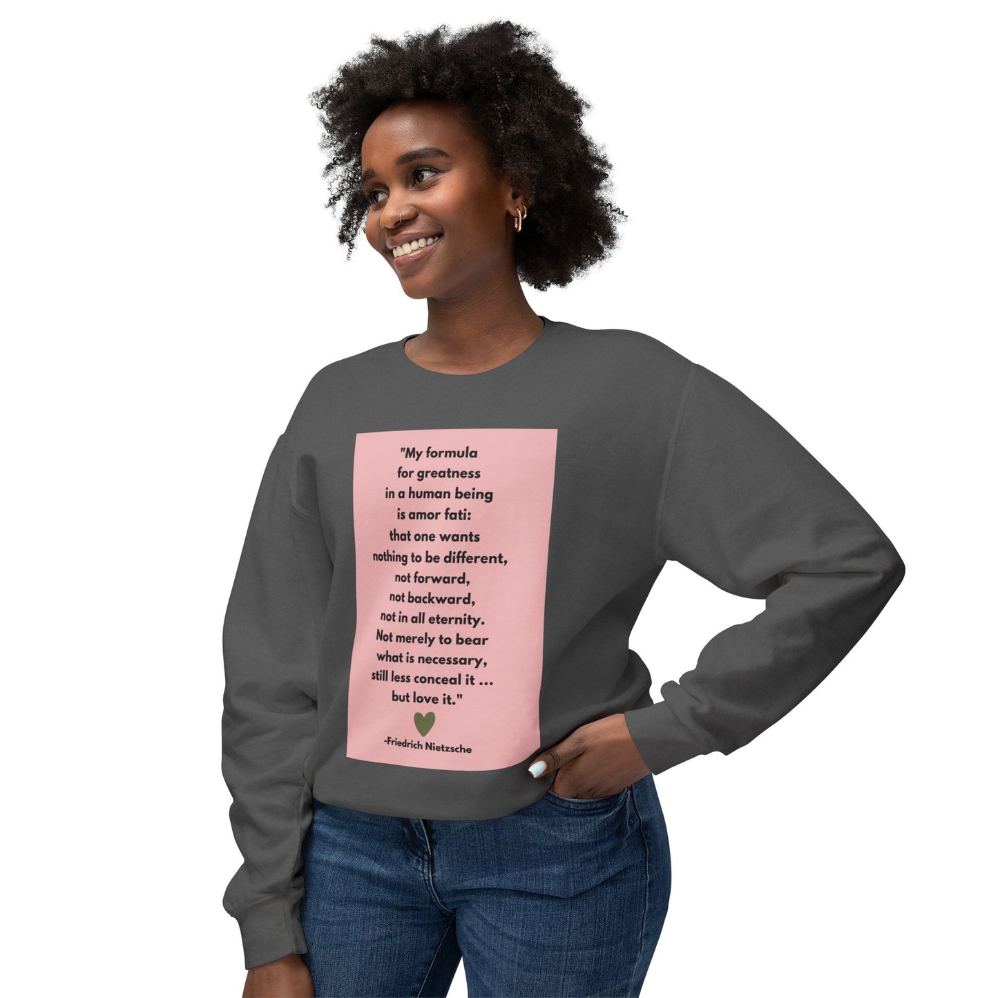 Amor Fati - Formula For Greatness -  Cozy Ring-Spun Sweatshirt For Brooding Existentialists