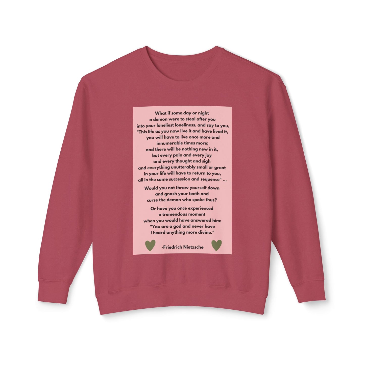 Amor Fati - Never Have I Heard Anything More Divine -  Cozy Ring-Spun Sweatshirt For Brooding Existentialists