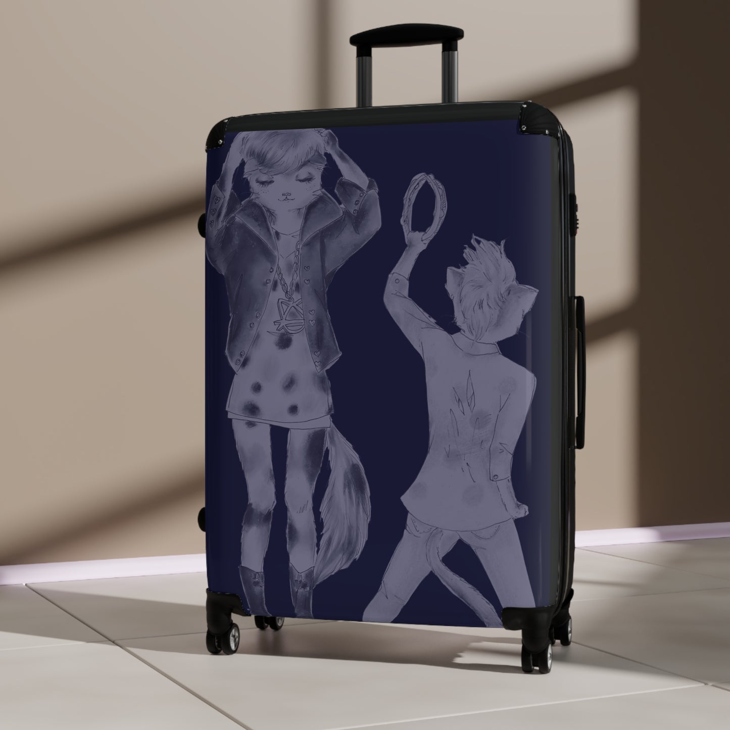 Rock On, Goth Girl Kitties - Various Sizes of Suitcases & Luggage for World Travel and Domination.