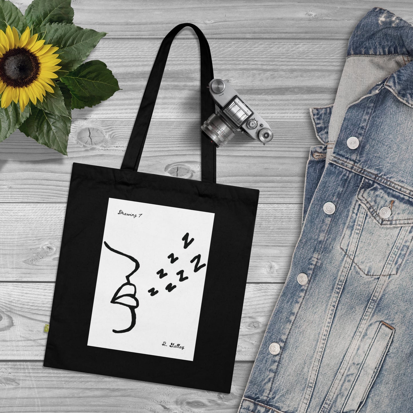 Dark Squiggles & Prose 7 by R. Gallay - Organic Cotton Tote Bag For Days Of Ennui