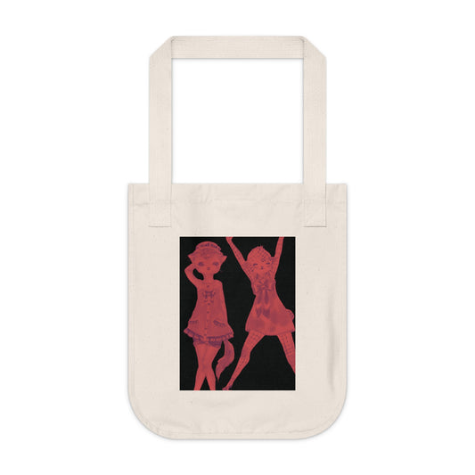 Vermillion Shimmy Kitties - Organic Canvas Tote Bag for the Revolution