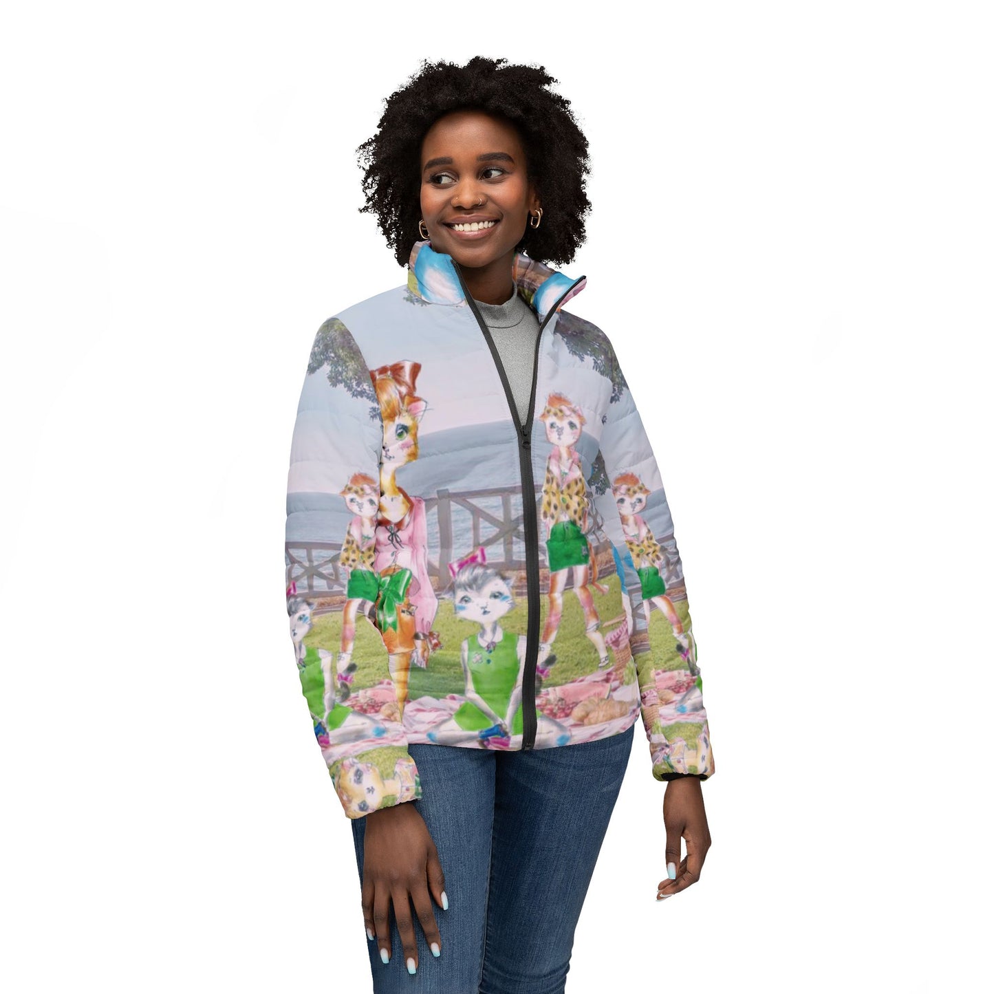 Sunday in the Park with the Anarkitties - Keepin' It Real Women’s Puffer Jacket