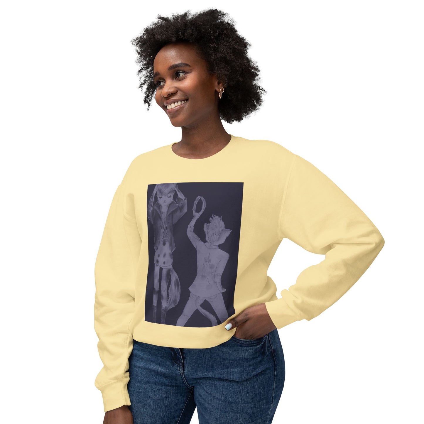 Rock On, Goth Girl Kitties - Cozy Ring-Spun Sweatshirt For Suffragettes