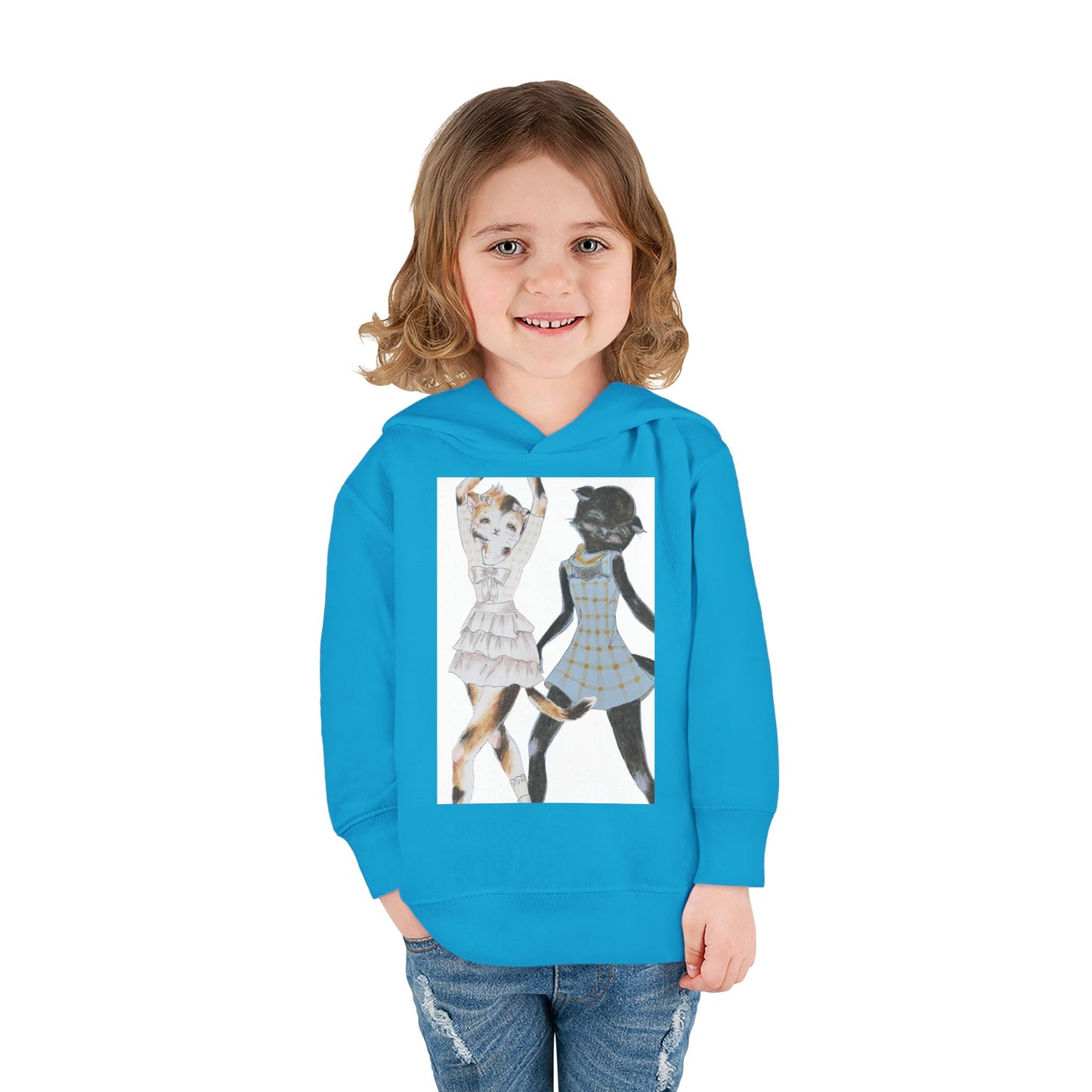 LouLou & Cyd - Dancing Kitties -Cozy Pullover Fleece Hoodie for Curious Kids