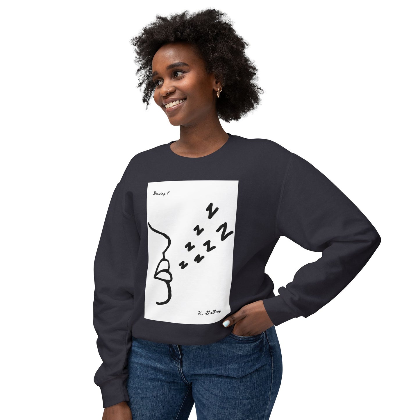 Dark Squiggles & Prose 7 by R. Gallay - Cozy Unisex Crewneck Sweatshirt For Days of Ennui