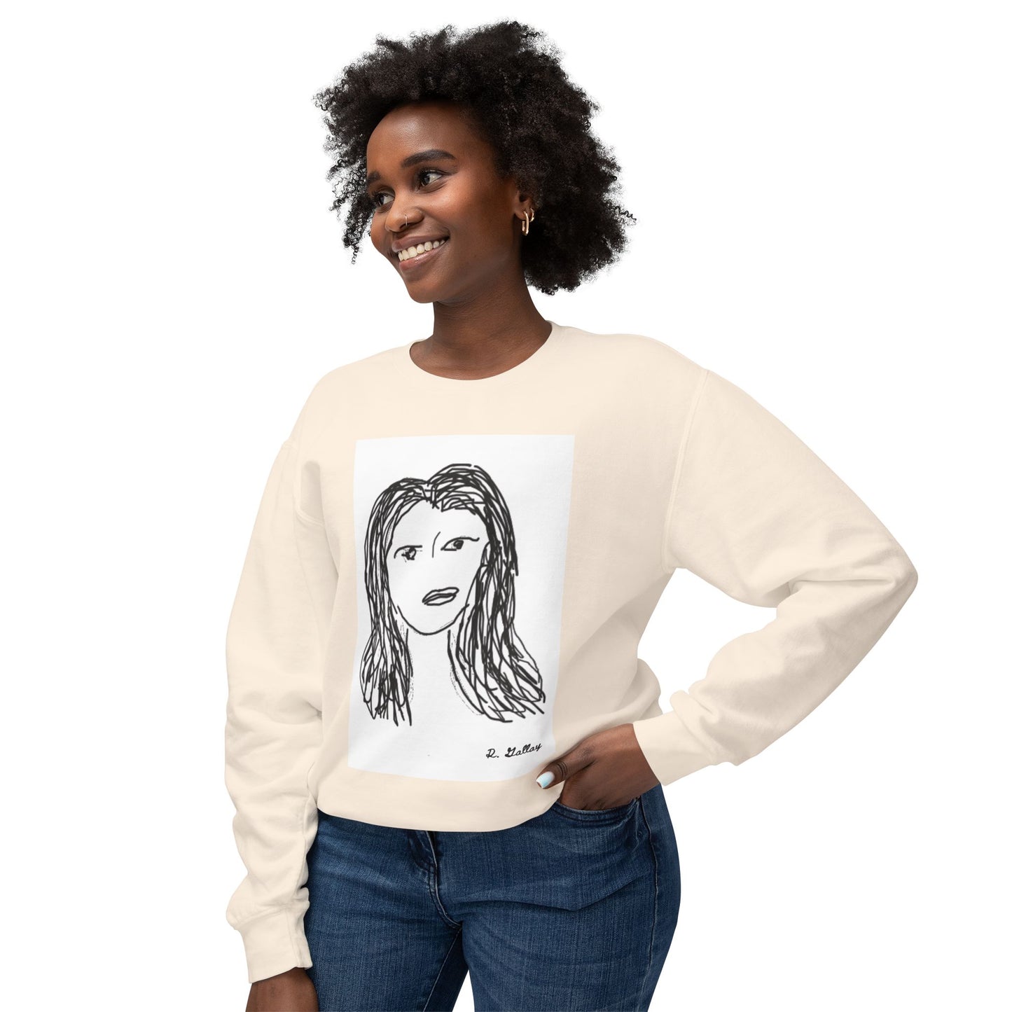 Dark Squiggles & Prose 1 by R. Gallay - Cozy Unisex Crewneck Sweatshirt For Days of Ennui