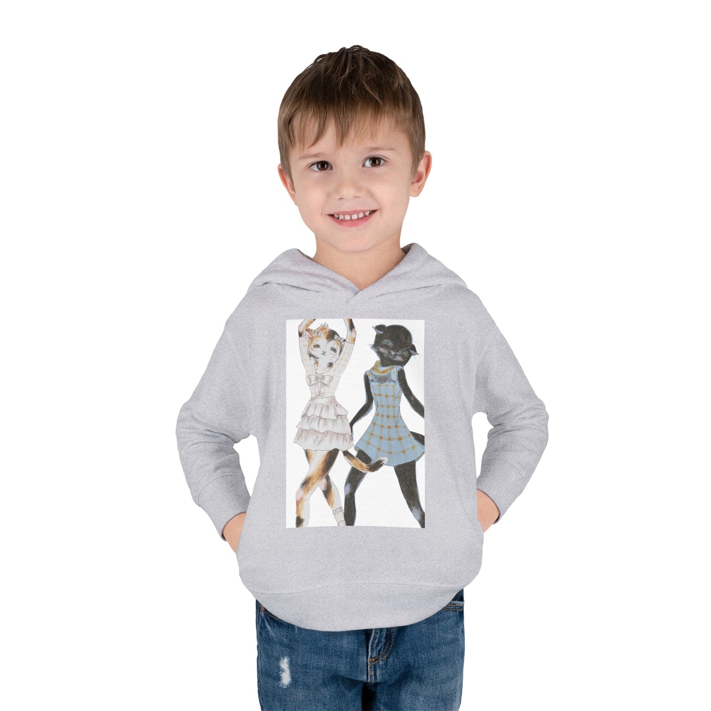 LouLou & Cyd - Dancing Kitties -Cozy Pullover Fleece Hoodie for Curious Kids