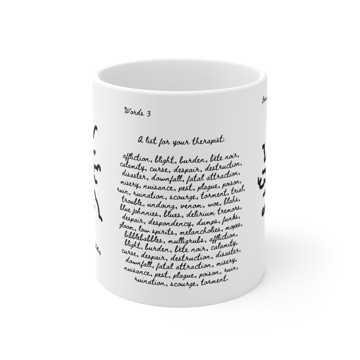 Dark Squiggles & Prose 3 by R. Gallay - Coffee Mug For Days of Ennui - 11oz