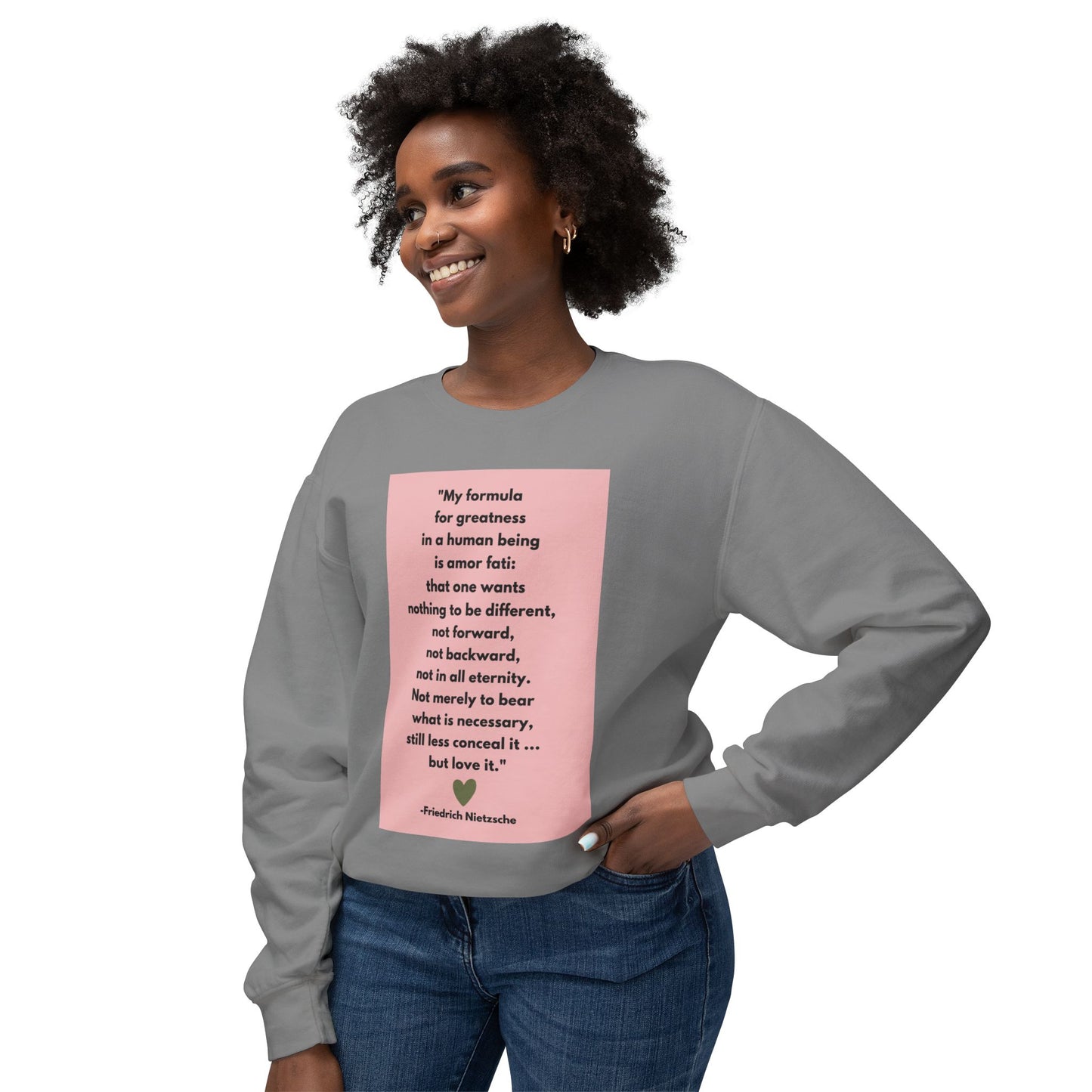 Amor Fati - Formula For Greatness -  Cozy Ring-Spun Sweatshirt For Brooding Existentialists