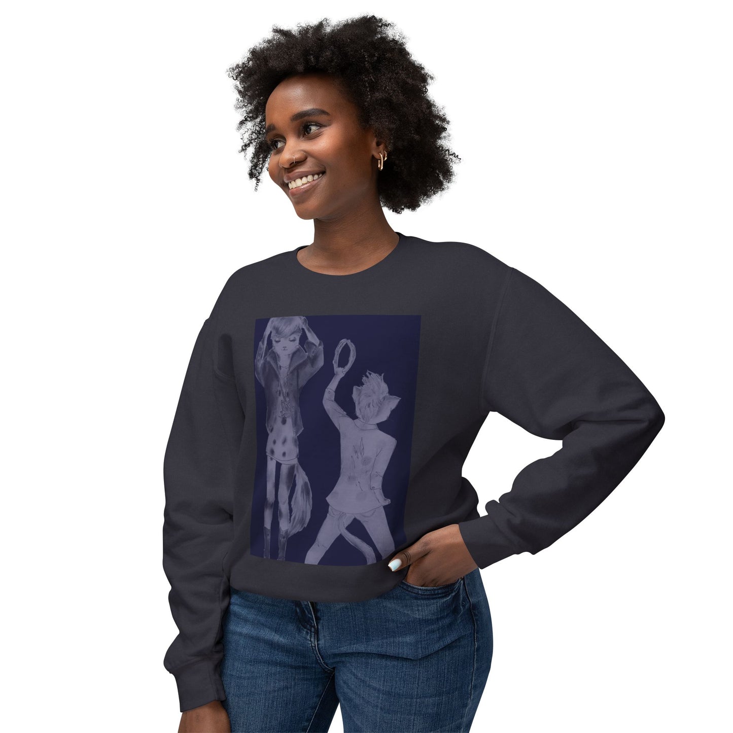 Rock On, Goth Girl Kitties - Cozy Ring-Spun Sweatshirt For Suffragettes