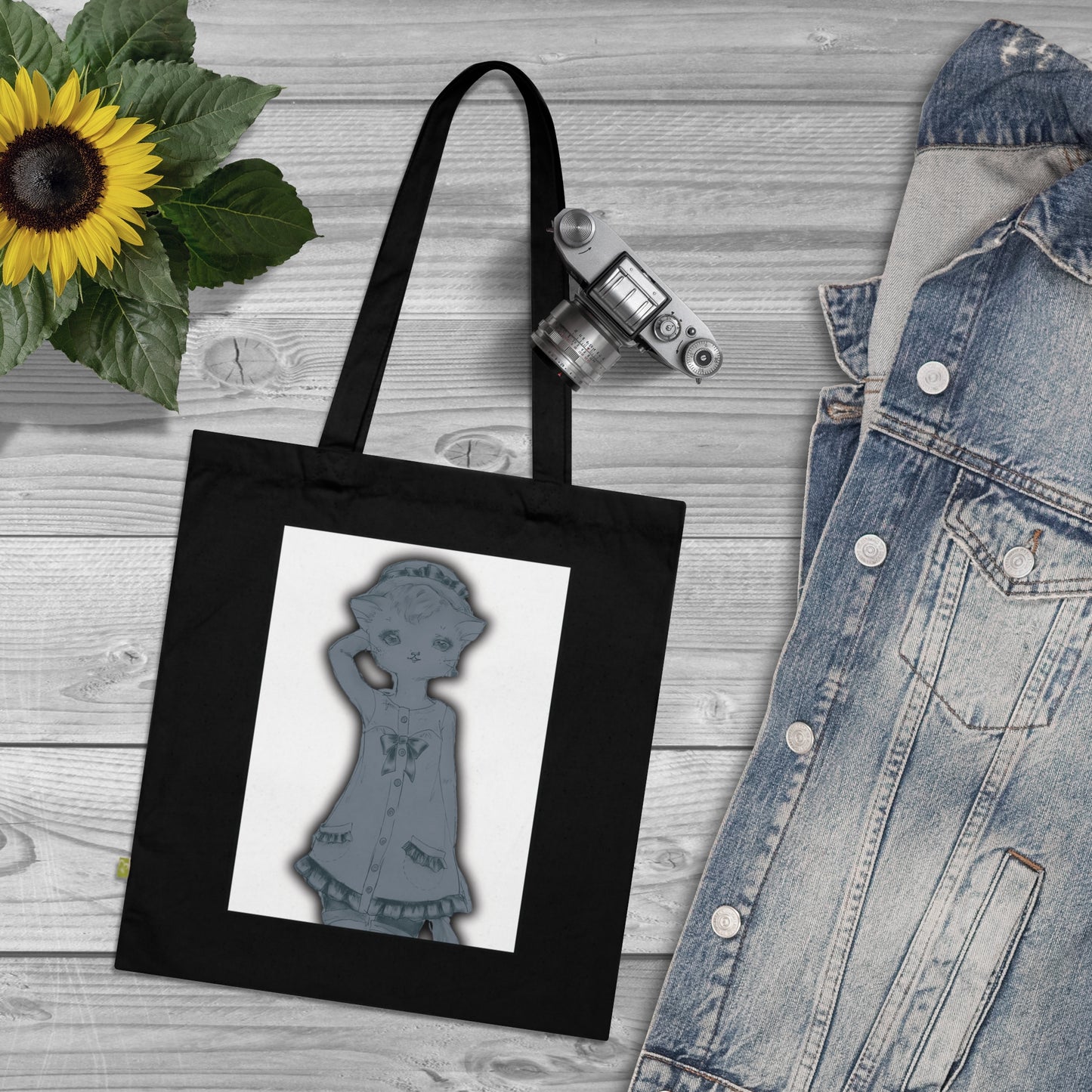 Ghosts Cats of Venice - Black Organic Canvas Tote Bag for the Revolution