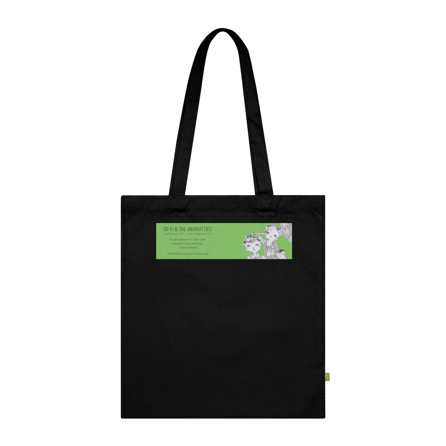 Sunday In The Park With The Anarkitties - Black Organic Canvas Tote Bag for the Revolution