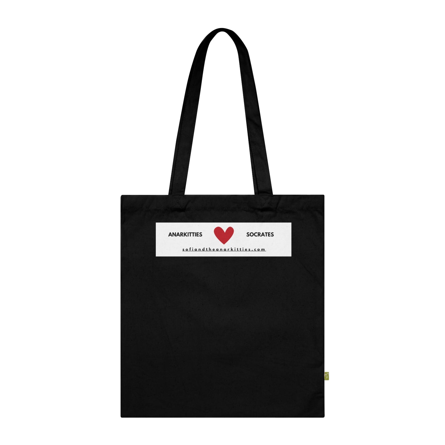 Socrates - Contentment - Black Organic Canvas Tote Bag for the Revolution