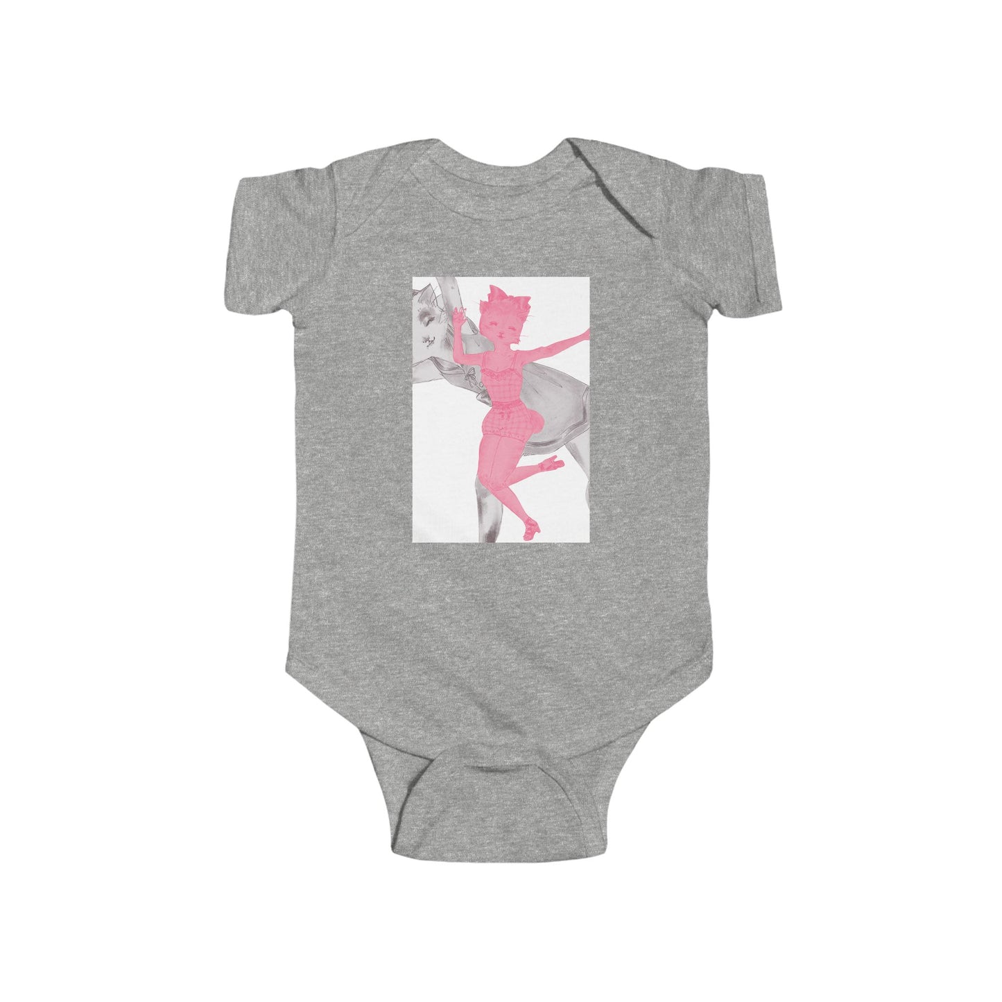 Heather & Ginger - Dancing Kitties - Cotton Jersey Bodysuit for Dancing Babies