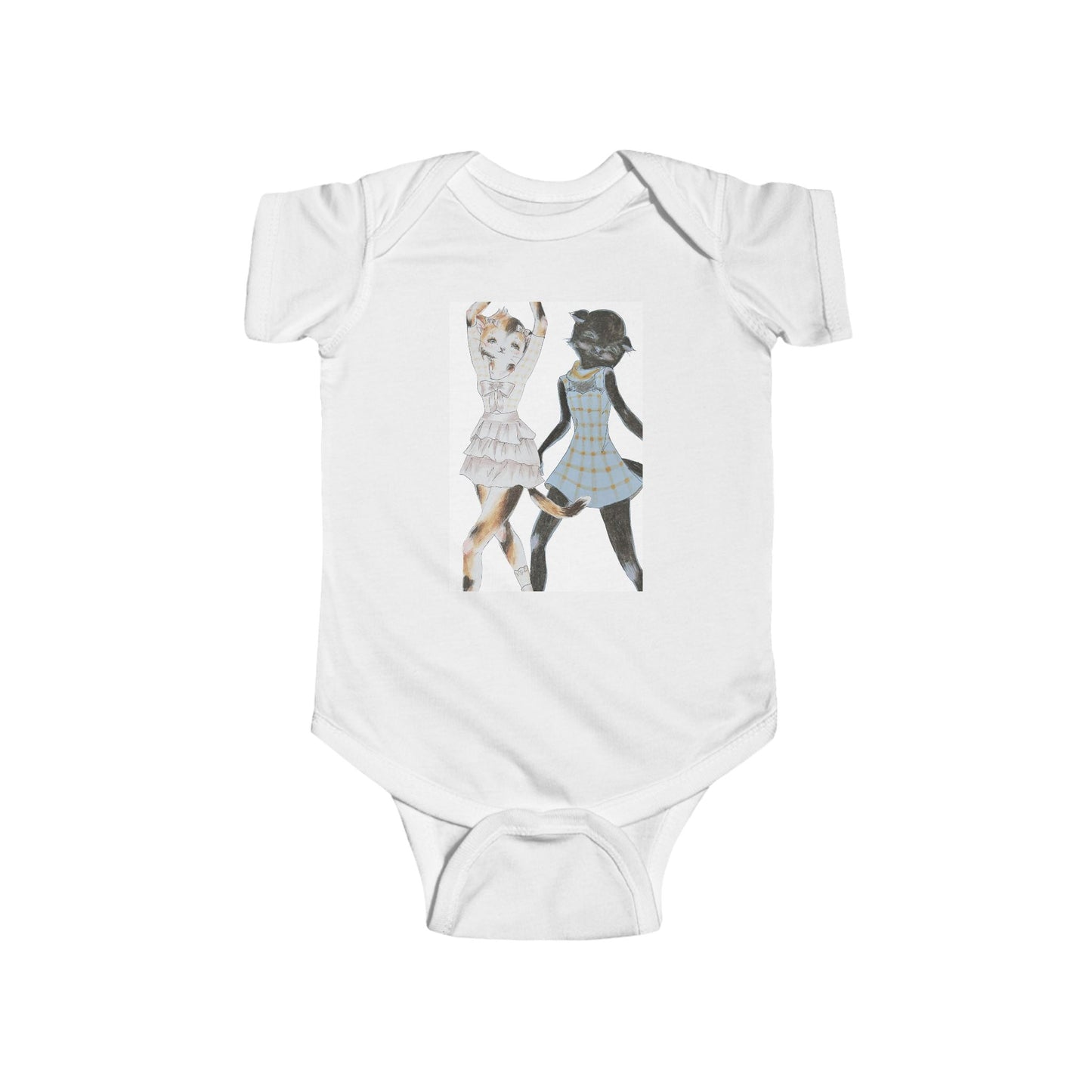 LouLou & Cyd - Dancing Kitties - Cotton Jersey Bodysuit for Dancing Babies