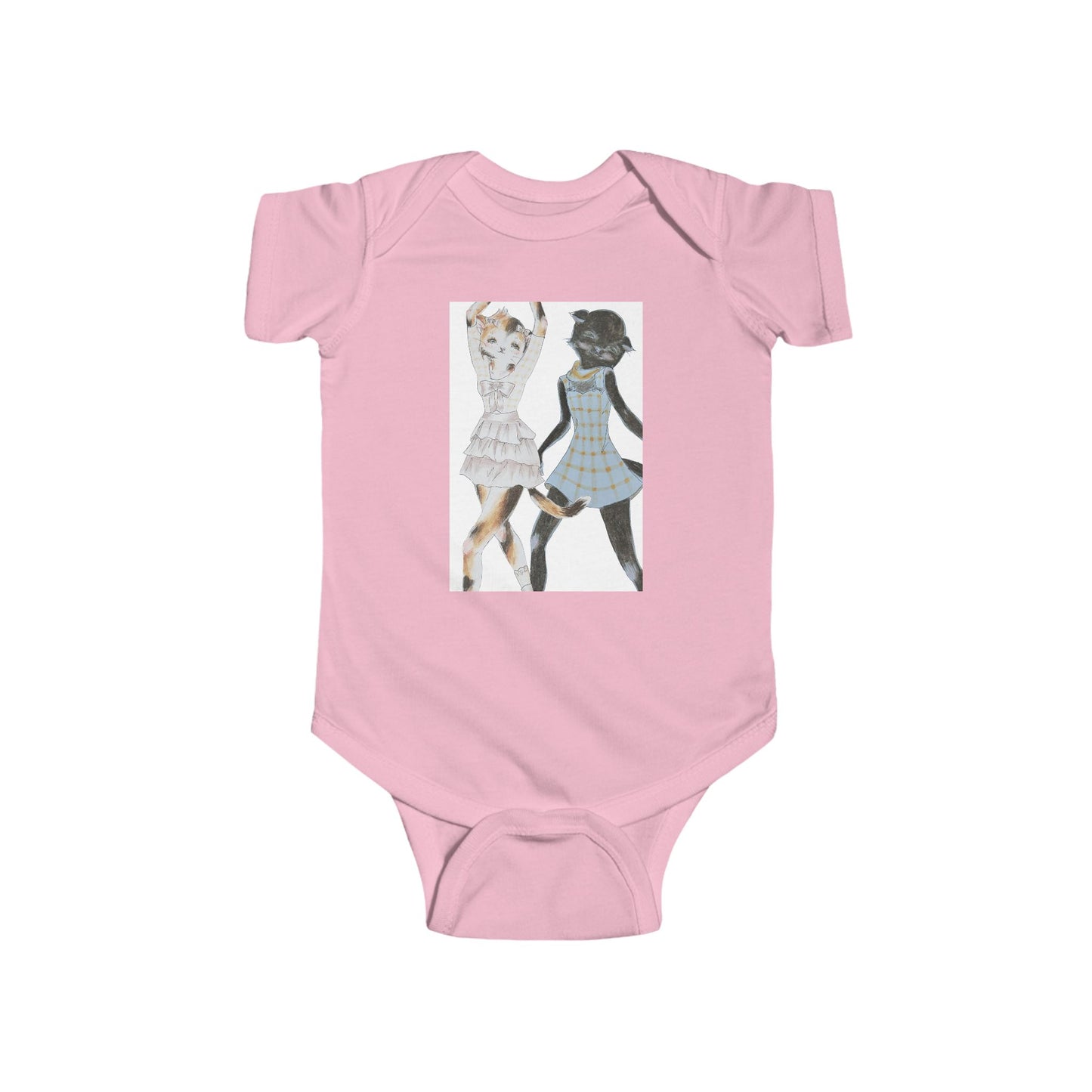 LouLou & Cyd - Dancing Kitties - Cotton Jersey Bodysuit for Dancing Babies