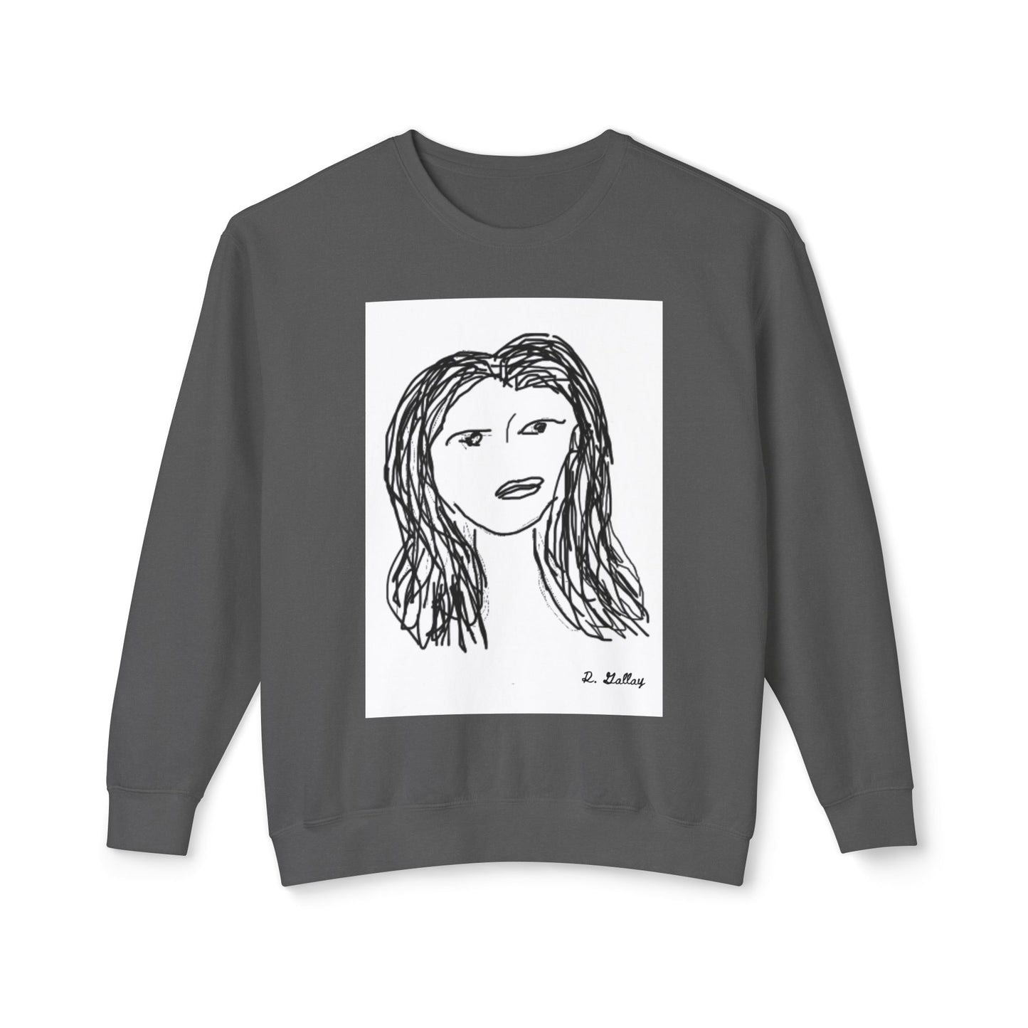 Dark Squiggles & Prose 1 by R. Gallay - Cozy Unisex Crewneck Sweatshirt For Days of Ennui