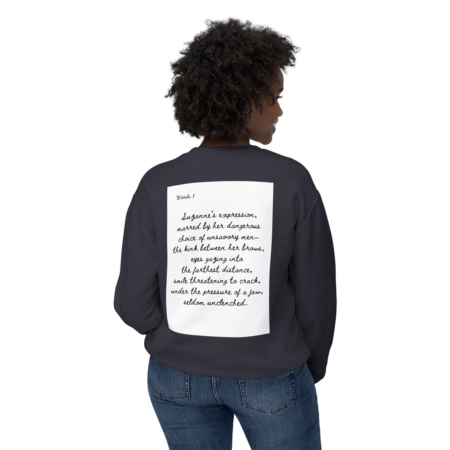 Dark Squiggles & Prose 1 by R. Gallay - Cozy Unisex Crewneck Sweatshirt For Days of Ennui