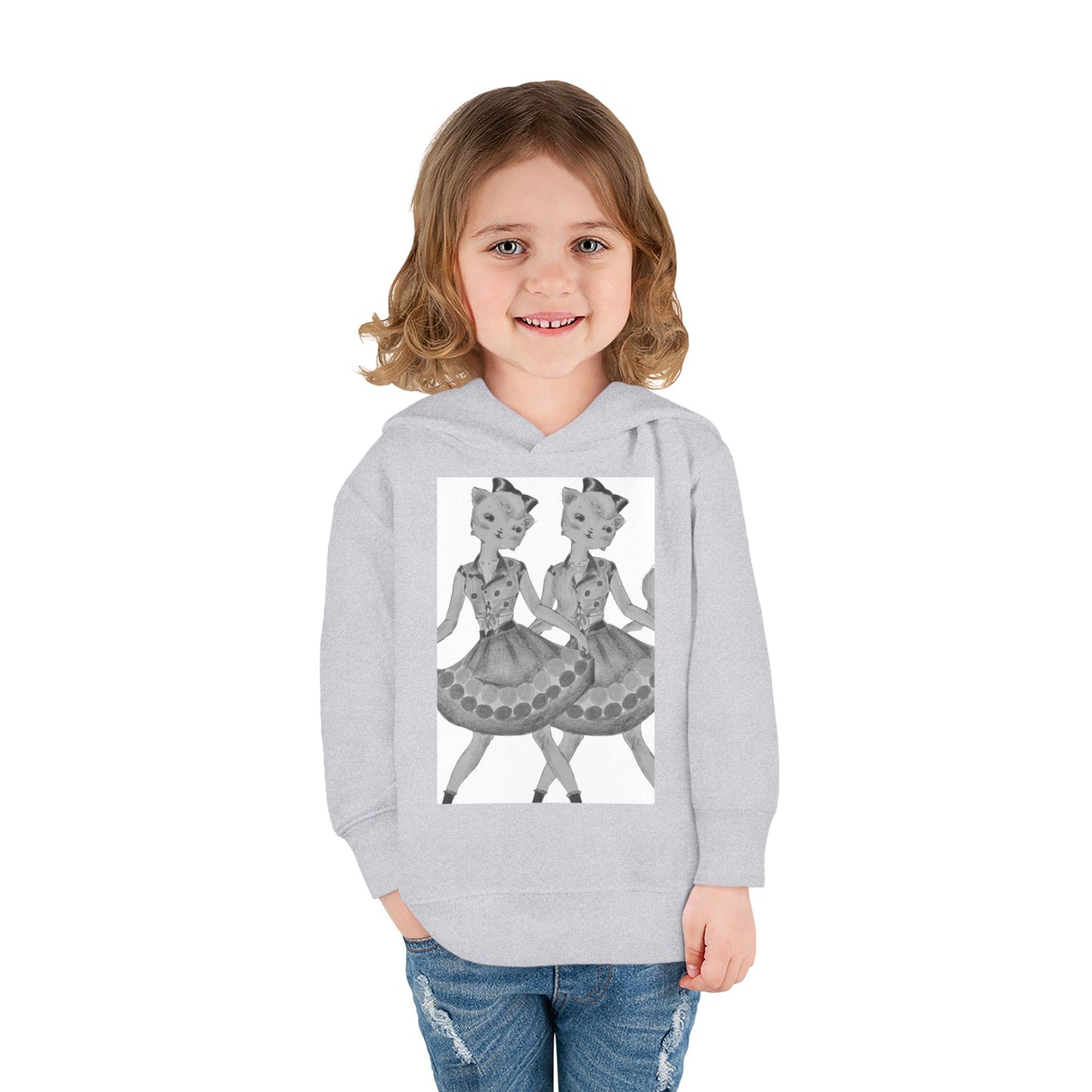 Maddie, Maddie - Dancing Kitties -Cozy Pullover Fleece Hoodie for Curious Kids