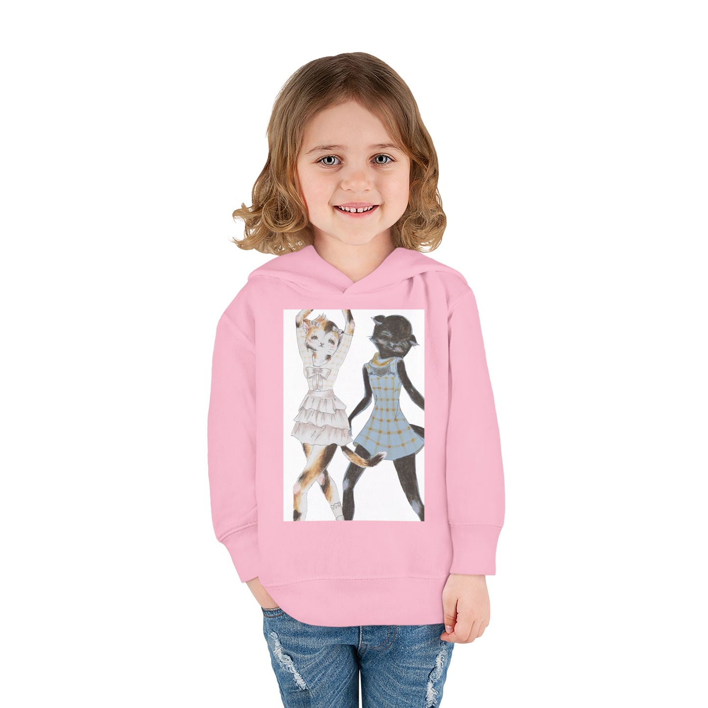 LouLou & Cyd - Dancing Kitties -Cozy Pullover Fleece Hoodie for Curious Kids