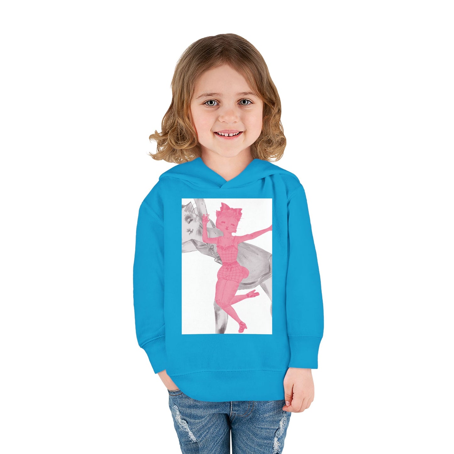 Heather & Ginger - Dancing Kitties -Cozy Pullover Fleece Hoodie for Curious Kids