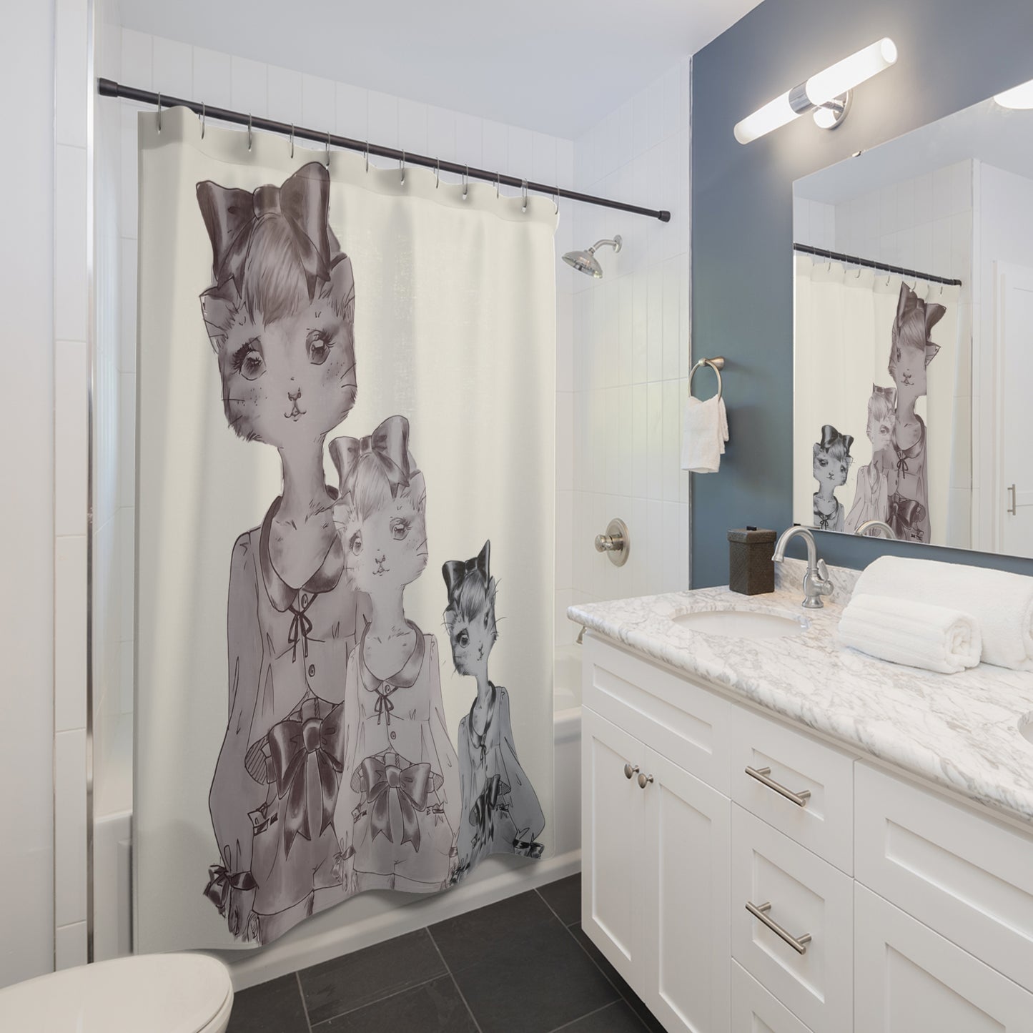 Troika is Judging You - Dramatic Shower Curtain for Everyday