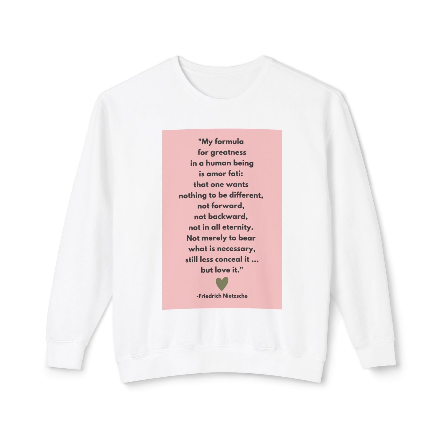 Amor Fati - Formula For Greatness -  Cozy Ring-Spun Sweatshirt For Brooding Existentialists