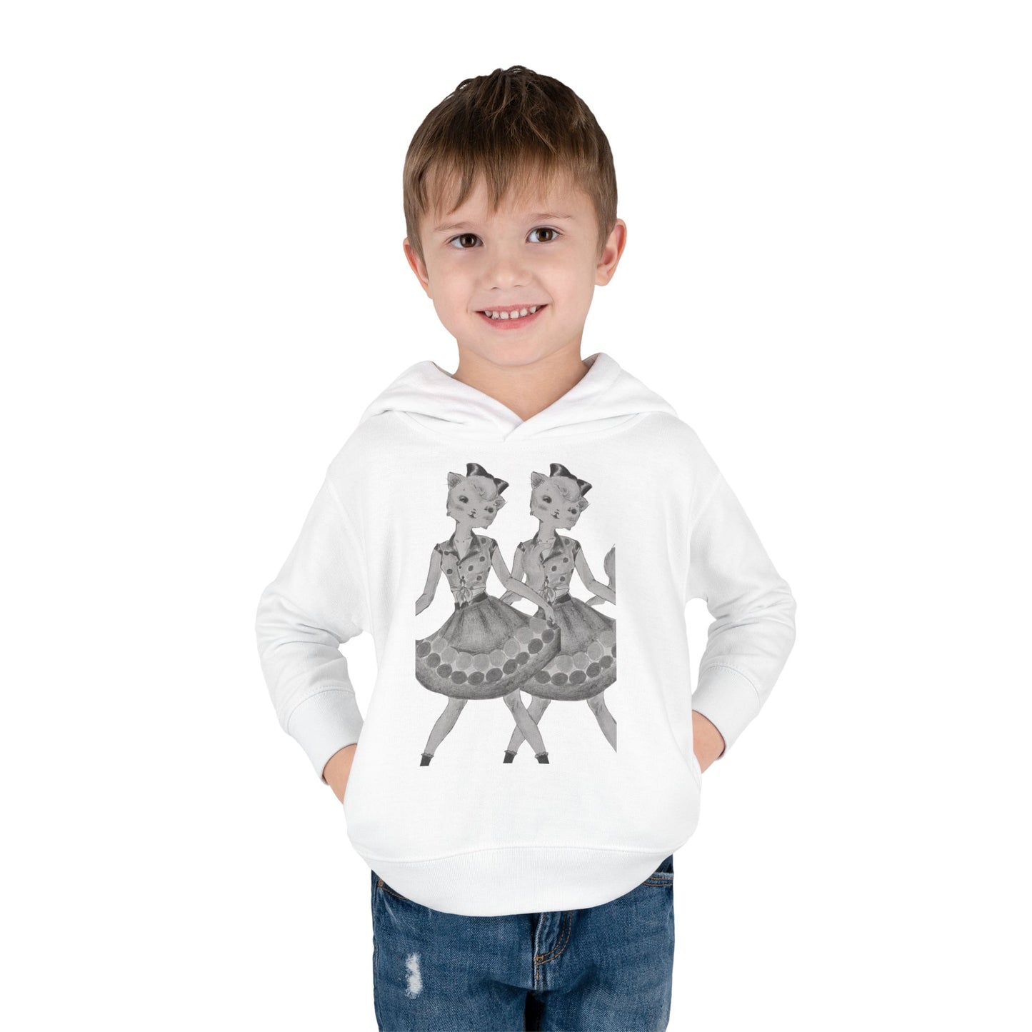 Maddie, Maddie - Dancing Kitties -Cozy Pullover Fleece Hoodie for Curious Kids