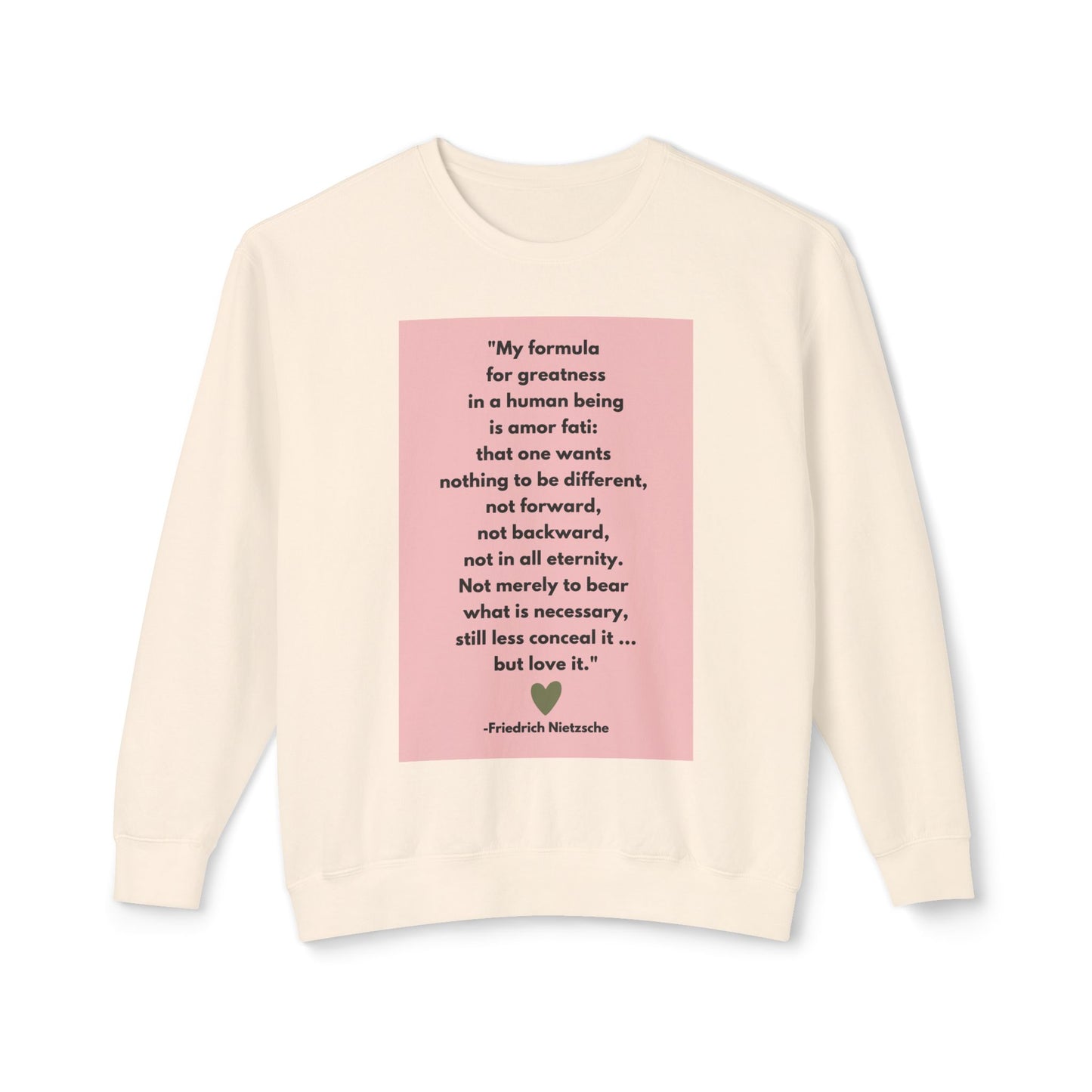 Amor Fati - Formula For Greatness -  Cozy Ring-Spun Sweatshirt For Brooding Existentialists