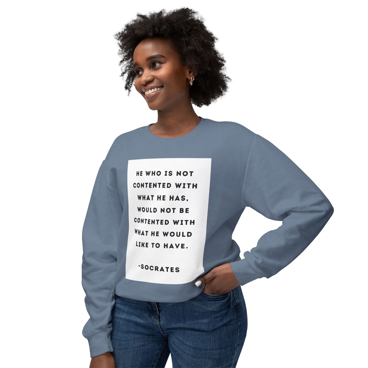 Socrates - Contentment - Cozy Ring-Spun Sweatshirt For Suffragettes