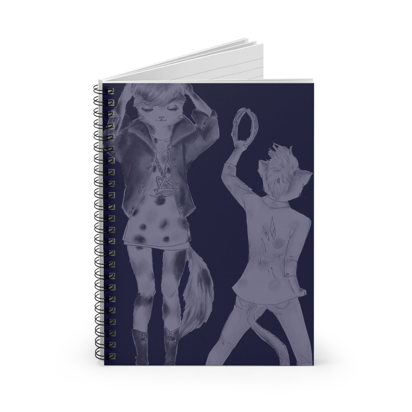 Rock On, Goth Girl Kitties - Reality Doesn't Impress Me Lined Notebook For Random Thoughts