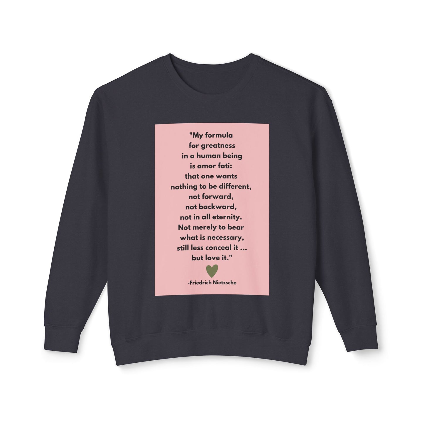 Amor Fati - Formula For Greatness -  Cozy Ring-Spun Sweatshirt For Brooding Existentialists