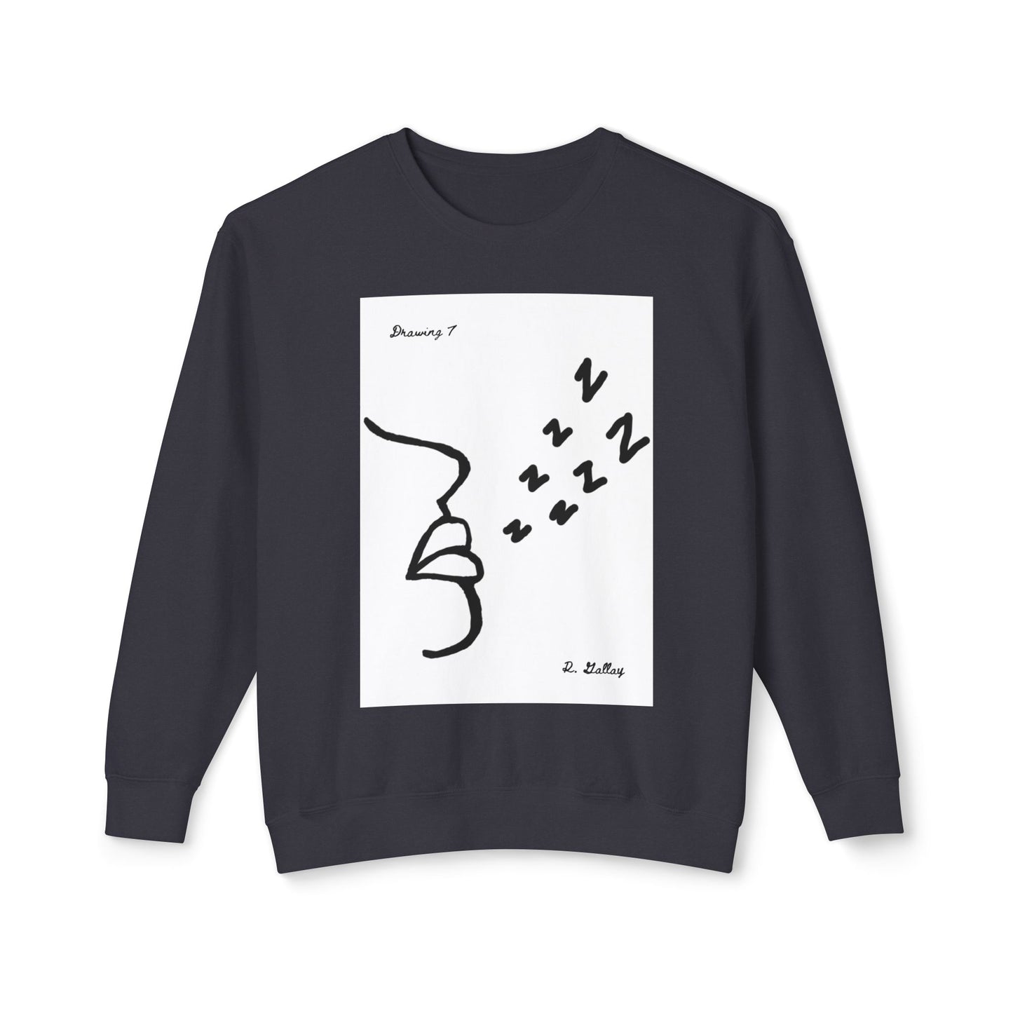 Dark Squiggles & Prose 7 by R. Gallay - Cozy Unisex Crewneck Sweatshirt For Days of Ennui