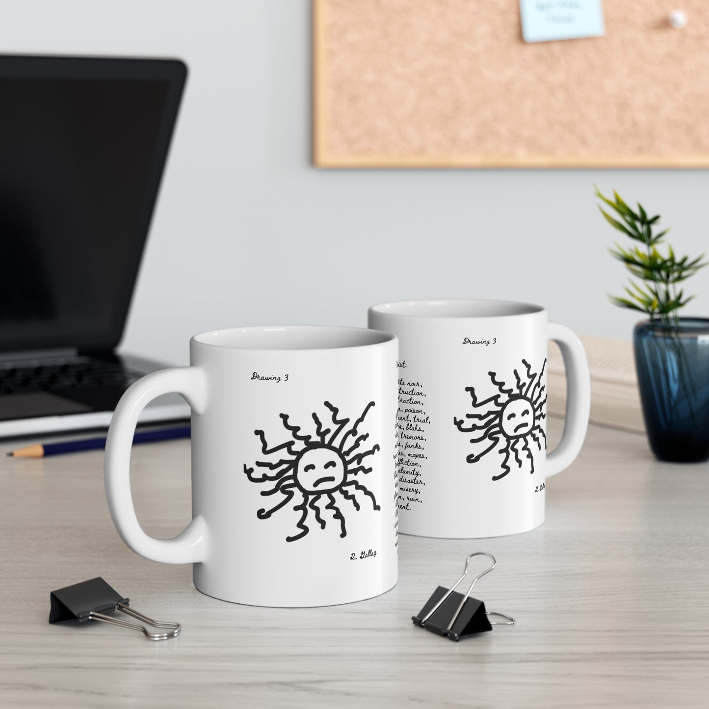 Dark Squiggles & Prose 3 by R. Gallay - Coffee Mug For Days of Ennui - 11oz