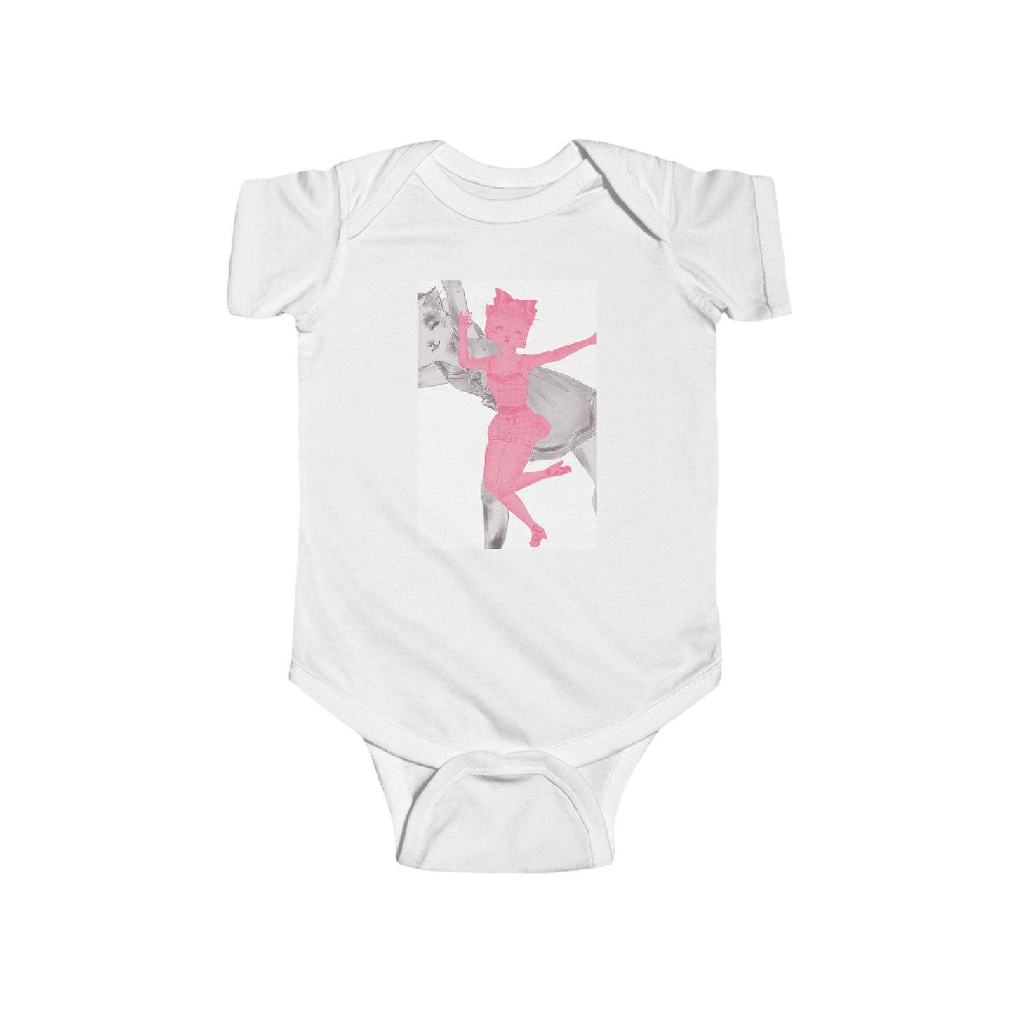 Heather & Ginger - Dancing Kitties - Cotton Jersey Bodysuit for Dancing Babies