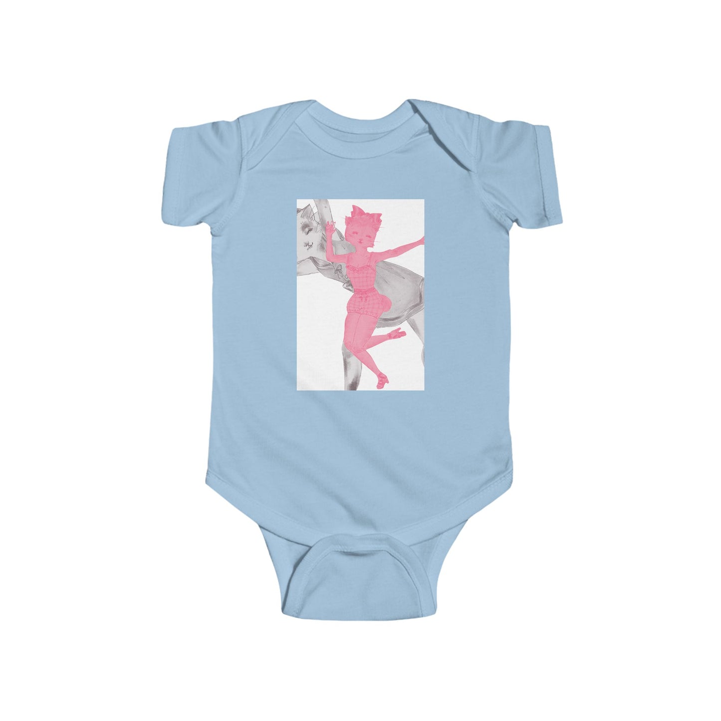 Heather & Ginger - Dancing Kitties - Cotton Jersey Bodysuit for Dancing Babies