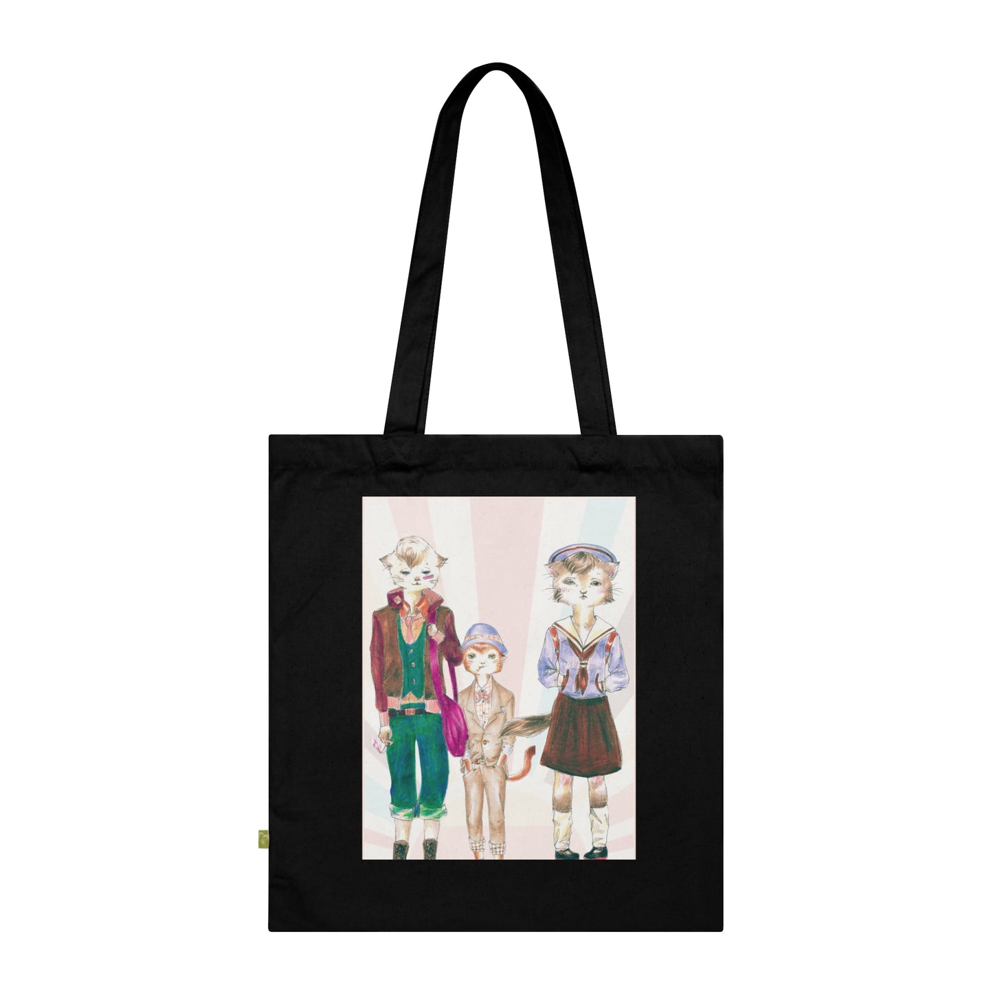 Les Halles Kitties - Black Organic Canvas Tote Bag for the Revolution