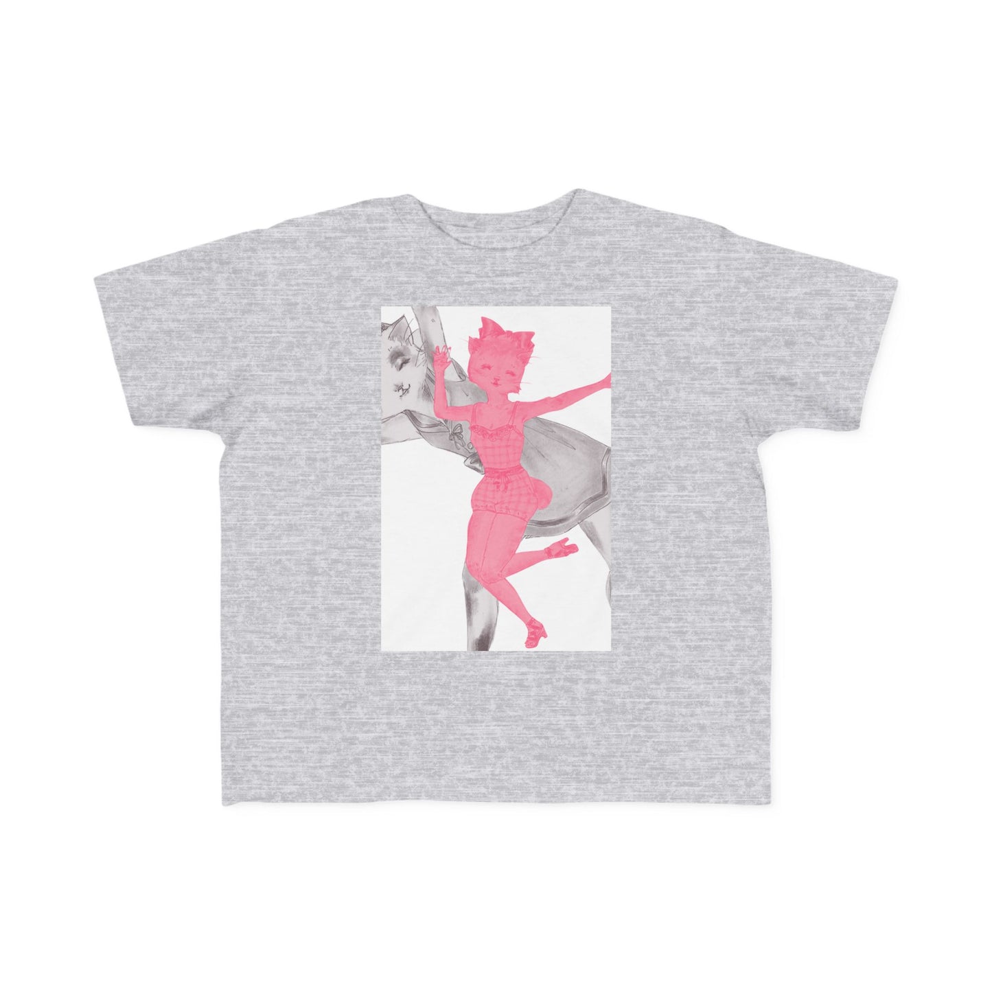 Heather & Ginger - Dancing Kitties - Toddler's Jersey Tee for Running, Playing & Dancing with Style