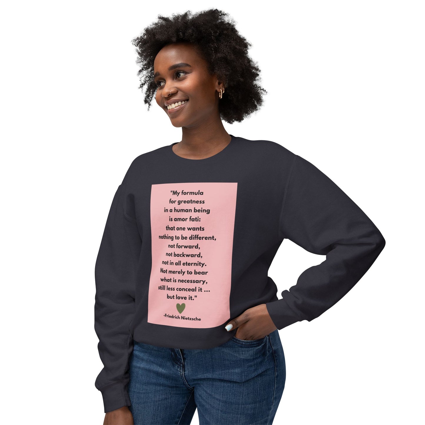 Amor Fati - Formula For Greatness -  Cozy Ring-Spun Sweatshirt For Brooding Existentialists