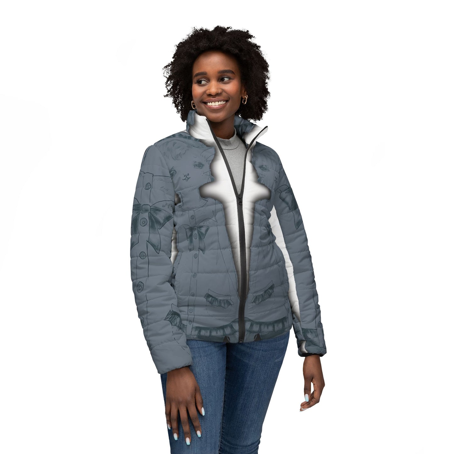 Ghosts Cats of Venice - Keepin' It Real Women’s Puffer Jacket